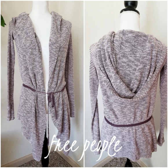Free People Sweaters - Free People | Taupe Tie Hooded Sweater Cardigan